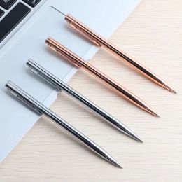 Pens 50Pcs New Metal Ballpoint Pen Rose Gold Pen Custom Advertising Ballpoint Pen Lettering Engraved Name School Office Supplies