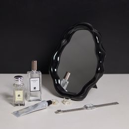 Nordic Standing Makeup Mirror Portable Irregular Cloud Bedroom Dorm Girls Cosmetic Mirror Home Decorative Framed Vanity Mirror