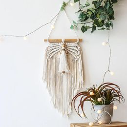 Tapestries Mini Macrame Tapestry Boho Wall Hanging Art Kawaii Angel Doll Plant Flower Basket Kids Room Headboard Home Year Decorations