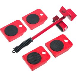 5PCS Heavy Duty Furniture Lifter Transport Tool Furniture Mover set 4 Move Roller Wheel Bar for Lifting Moving Furniture Helper