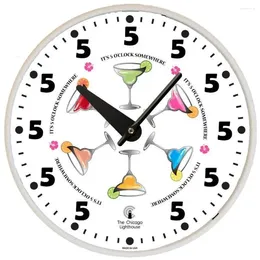 Wall Clocks 12.75" Fun 5 O'clock Somewhere Decor Clock Bar Or Game Room Handmade By Blind Workers USA Eco-Friendly Durable Quartz