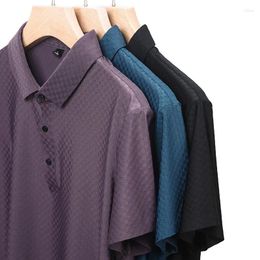 Men's Polos Fashion Lapel Button Solid Colour Business Polo Shirts Clothing 2024 Summer Loose Casual Pullovers All-match T-Shirt