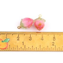 1PC Lovely 3D Strawberry Small Flower Bud Charms Pendant Earring Handmade For Diy Jewelry Making Charms For Necklace Bracelet