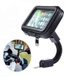 Lot Motorcycle Telephone Holder Support Moto Bicycle Rear View Mirror Stand Mount Waterproof Scooter Motorbike Phone Bag for Sams5953670
