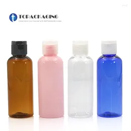 Storage Bottles 50PCS 50ML Flip Screw Cap Bottle Small Refillable Empty Serum Shampoo Makeup Packing Plastic Cosmetic Container Essential