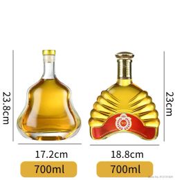 Party Barware Wine Glass Bottle with Airtight Stopper, Lead-Free Glass, Whiskey Decanter for Liquor, Scotch Bourbon