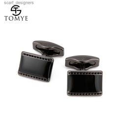 Cuff Links Cufflinks for Men TOMYE XK19S090 Personalized Black Square Arabic Brass Classic Formal Dress Shirt Customize Cuff Links Y240411