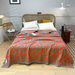 Blankets Jacquard Cotton Gauze Blanket Sofa Cover Queen King Size Summer Quilt Stitch Coverlet Home Bedding Bedspread On The Bed Sheet