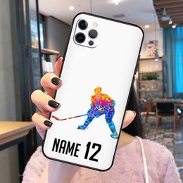 Ice Hockey Personalised Phone Case For iPhone 14 15 Pro Max XS X XR Cover For iPhone 13 12 Mini 11 Pro Max 7 8 Plus