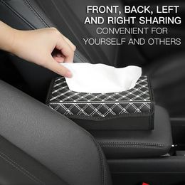 Car Tissue Box Pu Leather Auto Paper Towels Holder For Dashboard Armrest Office Home Desk Auto Folding Tissue Case Accessories