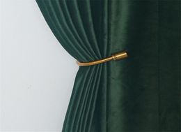 Luxury European Velvet Curtains Dark Green Window Curtain Solid Color Blackout Curtains for Bedroom and Living Room CJ1912179816218