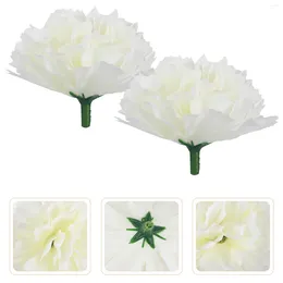 Decorative Flowers 20 Pcs Carnation Flower Head Artificial Carnations Hair Accessories Silk Ornament Headband
