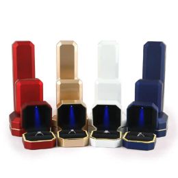 Jewellery Ring Box With Light Necklace Bracelet Earring Velvet Holder Case Bangles Display Proposal Ring Display Organiser
