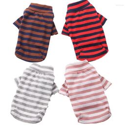 Dog Apparel Stripe T Shirt Elastic Cotton Puppy Bottoming Spring Clothes For Small Dogs Cats Chihuahua Yorkie Bichon Pajamas