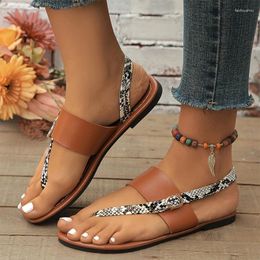 Clip 829 Sandals Toe Print Flats Women Casual Shoes Summer Slippers Designer 2024 Walking Beach Flip Flops Zapatos Mujer Slides