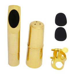 Tenor/Soprano Saxophone Head Set Metal Gold Glossy Head + Cap + Clip Special Accessories And Parts For Saxophone Instruments