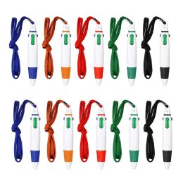 Pens 15 Pcs Retractable Pens on Lanyard Neck Pens in A Rope Shuttle Pen 4 Colour Ink Ballpoint Pen with Chain for School Home
