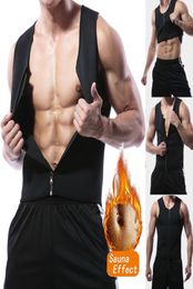 New arrival vneck slim sexy Men039s Gym Neoprene Vest Sauna Ultra Sweat Zip Shirt Body Shaper Slimming Corset plus size S3XL5781332