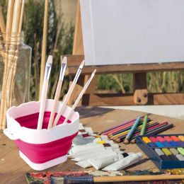Collapsible Paint Brush Cup Portable Collapsible Paint Brush Washer 1.2L Washing Bucket Brush Holder Cleaner Painting Water Cup