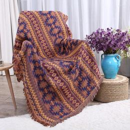 Blankets Dulcis Thickened Cotton Thread Blanket Double-Sided Sofa Towel Three-Layer Coarse Leisure And Rural Air