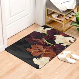 Door Mat Non-slip Floor Home Welcome Carpet Corridor Bathroom Kitchen Beautiful Flower Porch