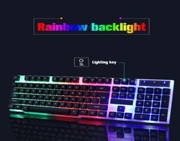 LED Backlight USB Wired Mechanical Gamer Keyboard Mouse Kit 1200DPI 104 Keycaps for Computer PC Laptop7954836