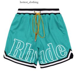 Designer Shorts Rhude Shorts Men's Capsule Shorts Summer Beach Pants Mesh Material Breathable Sweat Loose Fitness Basketball Pants Mens Short Size:M-3Xl 668