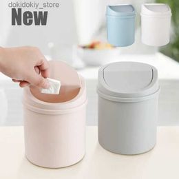 Waste Bins Mini Desktop Trash Can Small Wast Bin with Lid Bedroom Trash arbae Can Kitchen Storae Box Home Desktop arbae Basket L49