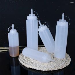 Storage Bottles 10pcs Squeeze Condiment With Nozzles Plastic Ketchup Mustard Sauces Olive Oil Container Kitchen Tools