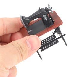 Chzimade Doll House Sewing Machine Miniatures Antique Furniture Mini Model Kids Play House Accessories