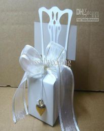 Classic white chair candy box Favours with gold accessories 100pcslot For Wedding decoration gift box and Party Favour boxes4379951