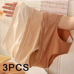 Women's Panties 3PCS Cotton Sports Underpants Solid Colour Mid-rise Comfort Sexy Soft PANTI WOMAN Seamless Female Lingerie