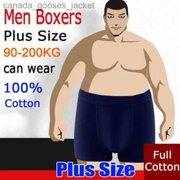 Underpants 90-200kg mens boxing shorts plus size underwear pure cotton fabric high-quality C240411