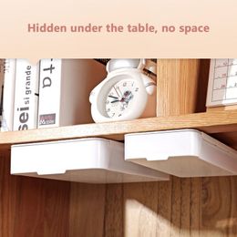 Under Desk Organiser Self Adhesive Pen Pencil Cosmetic Storage Tray Home Office Stationery Drawer Organiser Desk Organiser