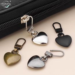 New Detachable Metal Zipper Pullers Heart Shape Zipper Sliders Head Zipper Pull Tab DIY Sewing Zippers Repair Kits Accessories