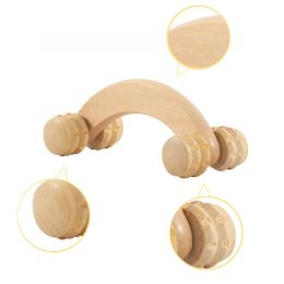 Wooden Round Roller 4 Wheels Waist Back Massager to Lose Weight To Eliminate Cellulite And Shape Wooden Stick Home