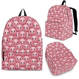 Backpack YIKELUO Cartoon Pig 3D Comfortable Adjustable Shoulder Strap Girl Pink School Bag Animal Printed Textbook Knapsack Zip