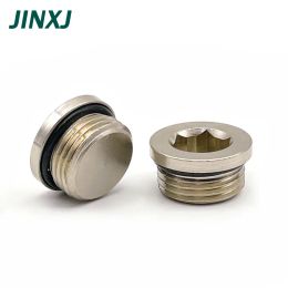 10PCS Copper Sealing Ring Hex Head End Cap Plug M5 1/8 1/4 3/8 1/2 Male Thread Pneumatic Components Fitting Connector Adapter