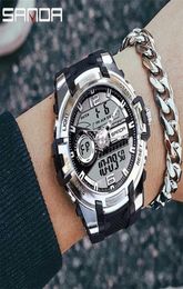 Wristwatches SANDA G Style Digital Watch Men Waterproof Shock Quartz Dual Display Sport Men Watches LED Chrono Electronic relogio 7276555