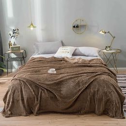 Bedding sets Brown Blanket Printed Throw Plush Fluffy Flannel Fleece Soft Throws for Sofa Couch and Bed H240522