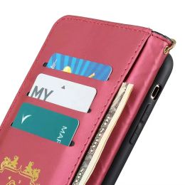 Wallet Flip Leather Phone Case For iPhone 14 13 15 Pro Max 11 Xr Xs X Cute Luxury CC Cover For Apple 7 8 Plus SE2020 Card Solt