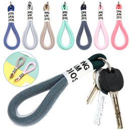 2023 Fluorescent Color Phone Strap Mesh Landyard for Bags Braided Strips Keycord Hanging Accessories Keychain Lanyard