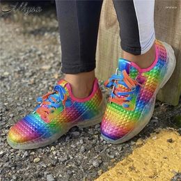 Fitness Shoes 2024 Fashion Spring Sneaker Women Colourful Cool Ladies Lace Up Vulcanised Casual Flat Woman Zapatillas Mujer