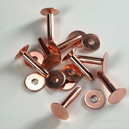 10 Sets Brass Copper Rivets Studs Tack Fasteners for Leather Craft Belts Halters Bridle