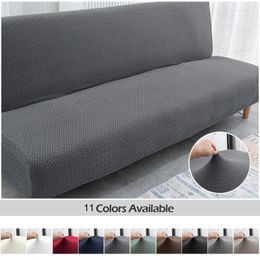 Chair Covers 2024 Jacquard Sofa Bed Cover Stretch Without Armrests Non-slip Straight Slipcover For Living Room Home El