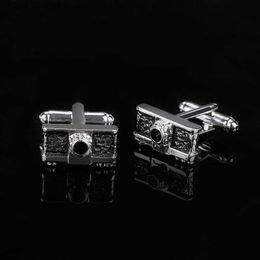 Cuff Links Vintage Camera Mens Cufflinks Personality Hiphop Sleeve Button For Shirt Suit Blouse Jewellery Accessories Y240411