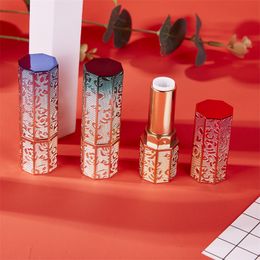Octagonal Magnetic Empty Lipstick Tube Refillable Retro Lip Balm Container DIY Cosmetic Accessories for Women Girls