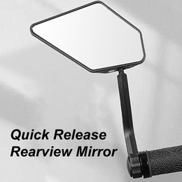 1 Set Practical MTB Rearview Mirror Rotatable Free Adjustment Integrated Anti Rust Cycling Rear View Mirror