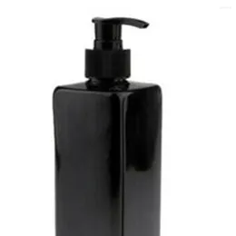 Liquid Soap Dispenser 250ml Empty Pump Bottles Square Black PET Plastic Bathroom Shower Gel Shampoo Press Bottle Refilled