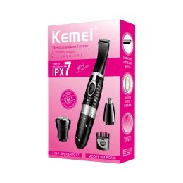 Epilators KEMEI Professional Nose Hair Equipment Multifunction 5in1 Razor Pet Shaving Eyebrow Shaping Knife KMPG500 (without Battery)